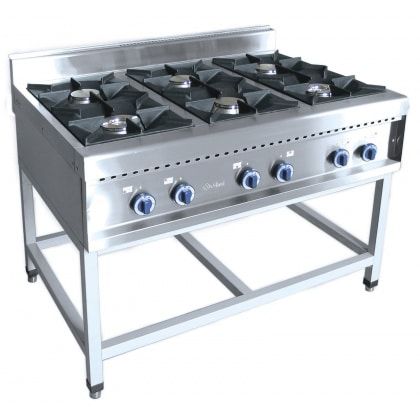 Плита газовая ABAT ПГК-69П шестигорелочная без жарочного шкафа (серия 900)