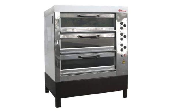 Хлебопекарная ярусная печь ХПЭ-750/3С (нержавеющая облицовка, стеклянные дверки).