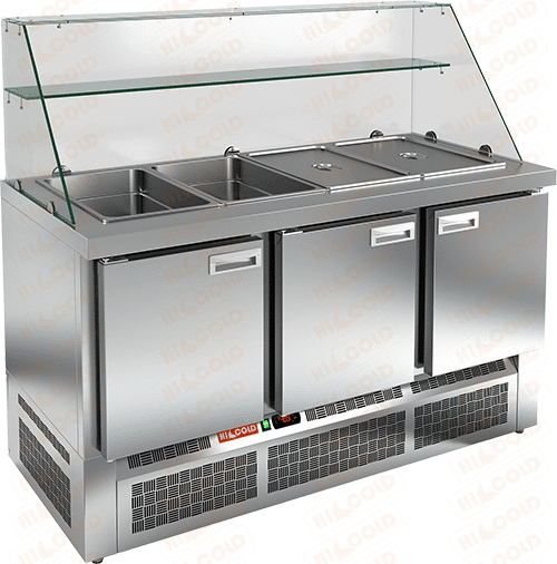 Стол холодильный для салатов (саладетта) HICOLD SLE3-111GN высокое стекло